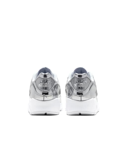 Nike Air Max 90 sneakers in metallic silver , 3 of 4