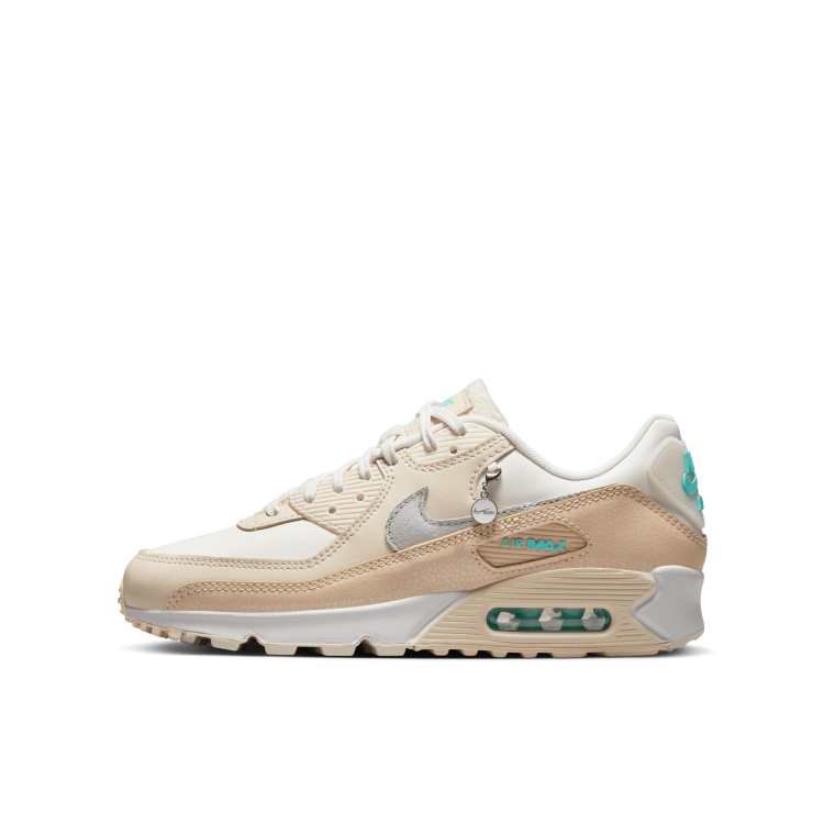 Nike Air Max 90 sneakers in off white and silver