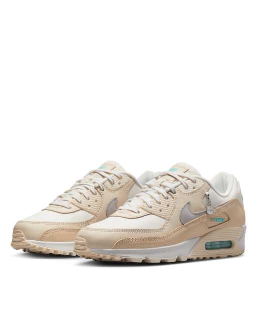 Nike Air Max 90 sneakers in off white and silver | ASOS