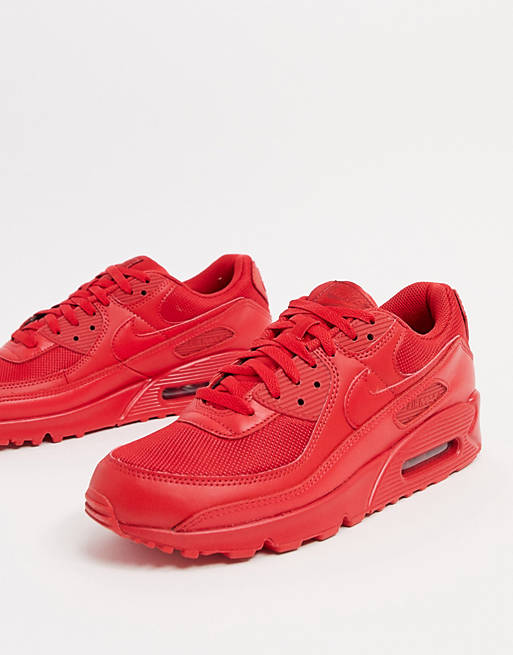 Nike Air Max 90 Sneakers In Triple Red | Asos