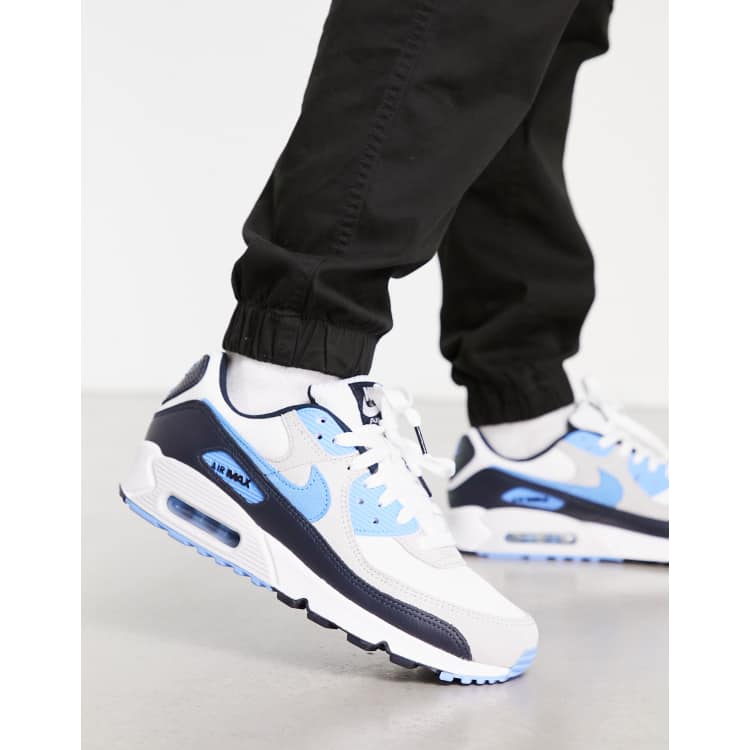 Verzorgen ik ben trots wassen Nike Air Max 90 sneakers in white and blue - WHITE | ASOS