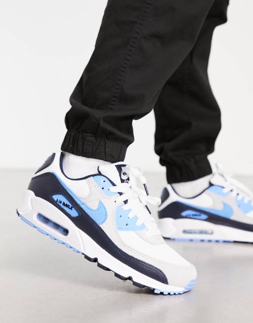 Nike air max white and blue sale