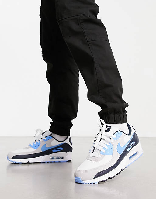 Nike Air Max 90 Sneakers In White And Blue - White | Asos