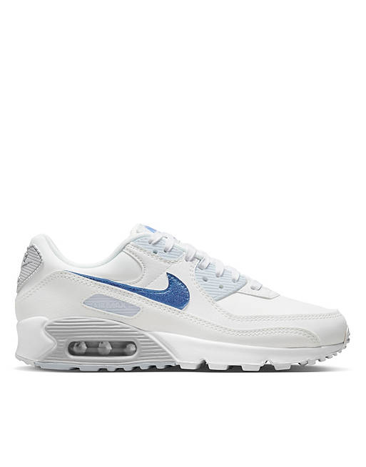 Nike Air Max 90 Sneakers in white blue ASOS