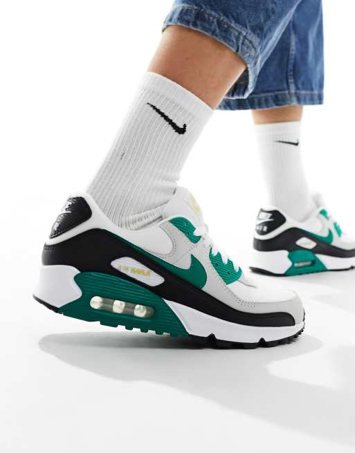 Nike Air Max 90 sneakers in white and green