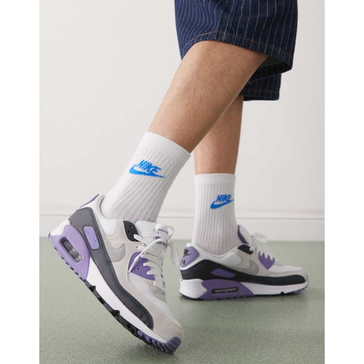 Nike Air Max 90 sneakers in white and purple | ASOS