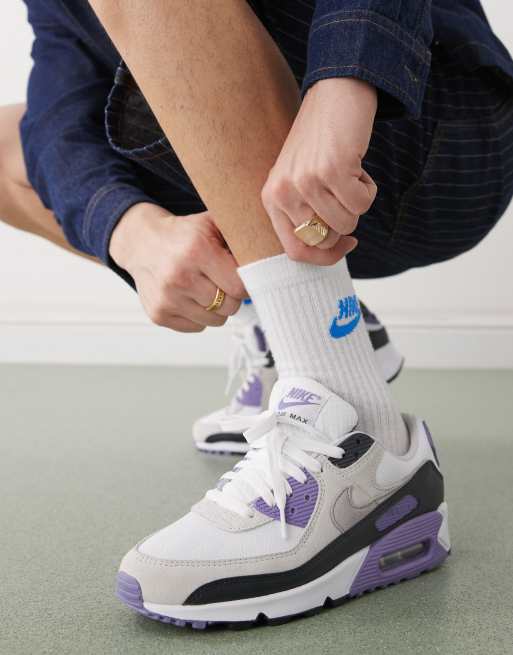 ナイキ エアマックス90 パープルホワイト Nike Air Max 90 White And