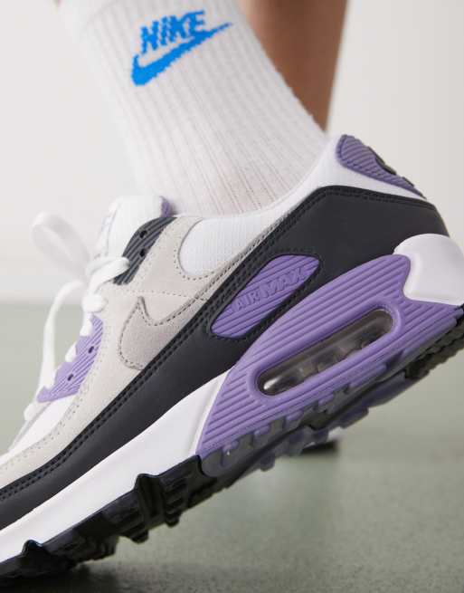 Nike Air Max 90 sneakers in white and purple | ASOS