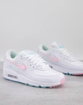 Nike Air Max 90 sneakers in white/arctic punch