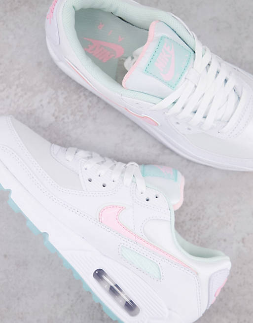 Nike Air Max 90 sneakers in white/arctic punch