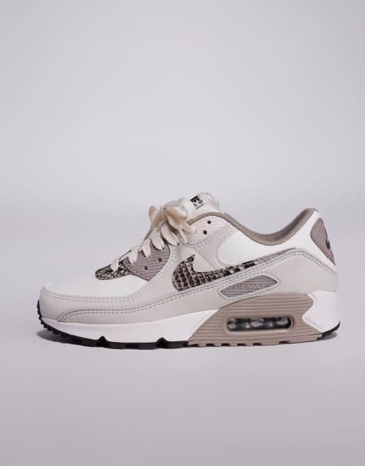 Nike Air Max 90 - Sneakers in wit en bruin met slangenprint, 2 van 5