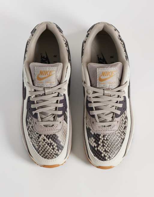 Nike - Air Max 90 - Sneakers marroni pitonate, 2 di 5