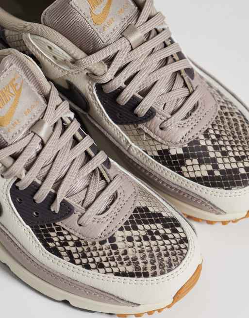 Nike - Air Max 90 - Sneakers marroni pitonate, 3 di 5