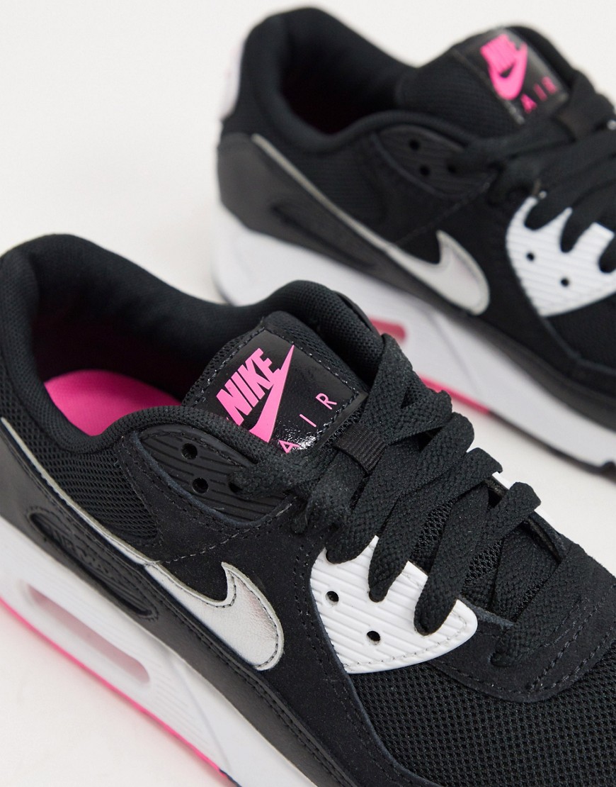 Sneakers nero argento e rosa - Nike Air Max - 90 - donna