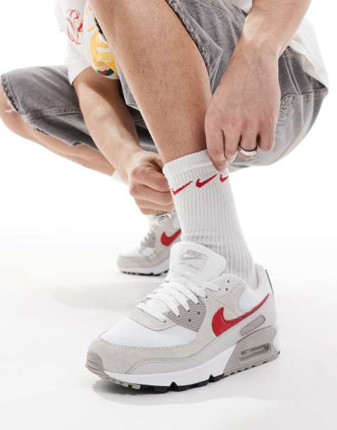 Nike - Air Max 90 - Sneakers unisex bianche e rosse - view 1