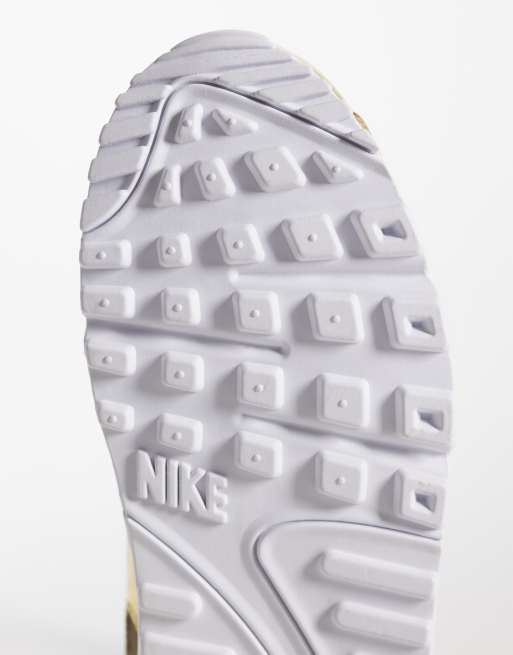 Nike Air Max 90 sneakers with metallic detail in gold and white, 5 of 5