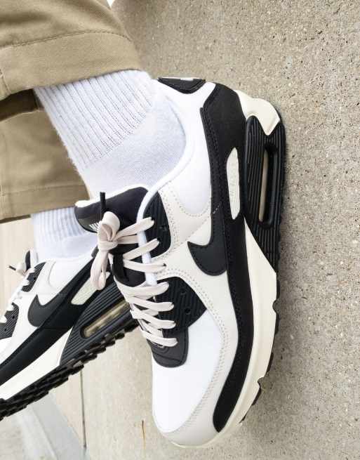 Nike Air Max 90 Trainers in White and Black