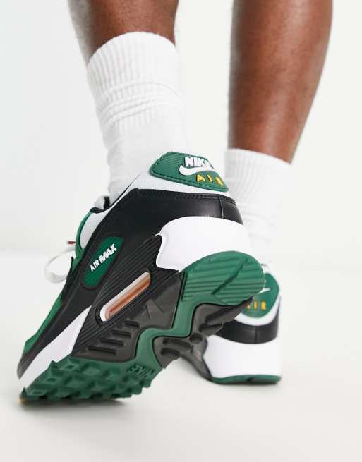 Nike Air Max 90 trainers in black and green