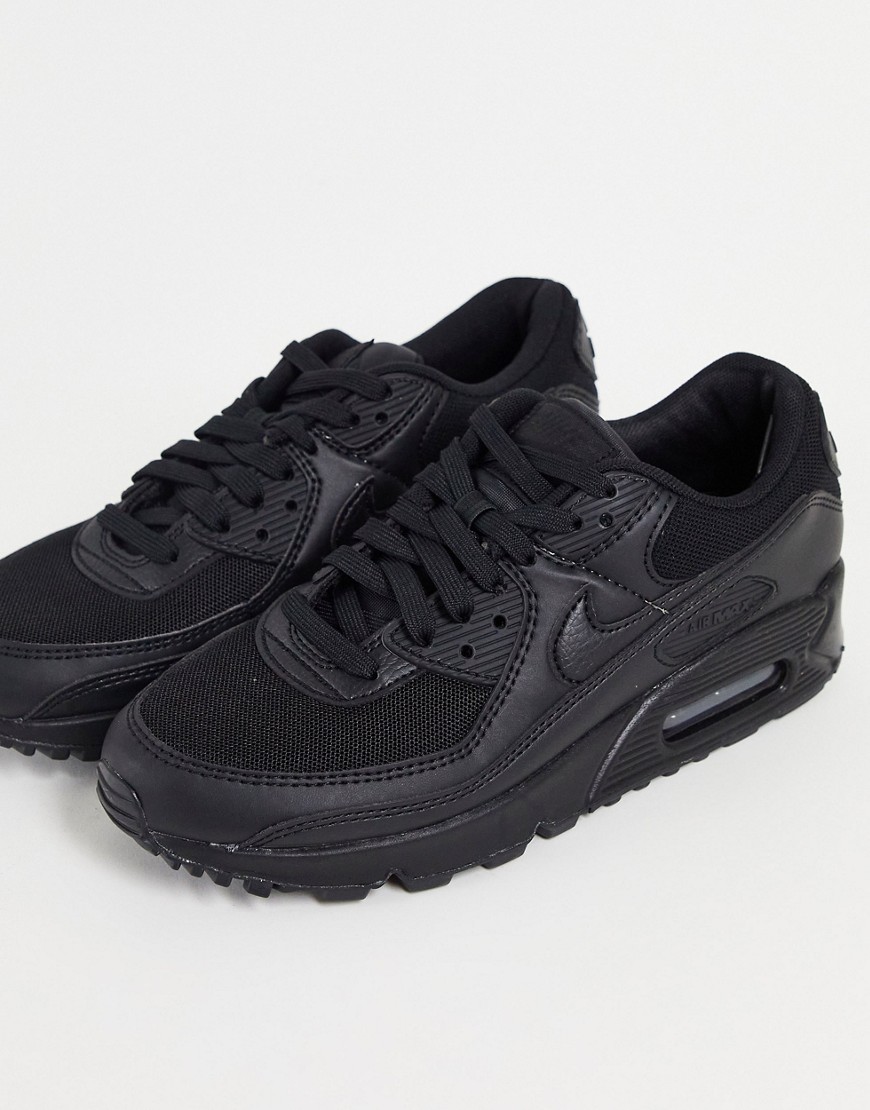 Nike Air Max 90 trainers in black drench