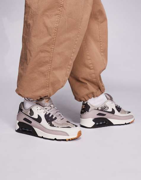 Nike Air Max 90 trainers in brown and snake print - view 1