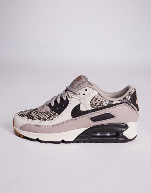 Nike Air Max 90 trainers in brown and snake print ASOS