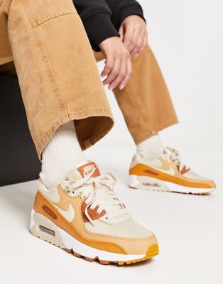 Nike Air Max 90 trainers in oatmeal beige and chutney ASOS
