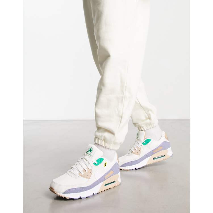 Nike Air Max 90 trainers in off white and blue ASOS