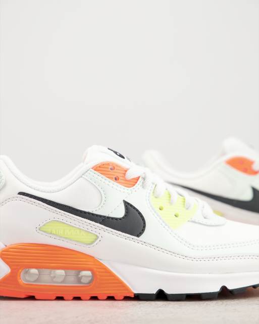 Nike Air Max 90 trainers in off white and orange