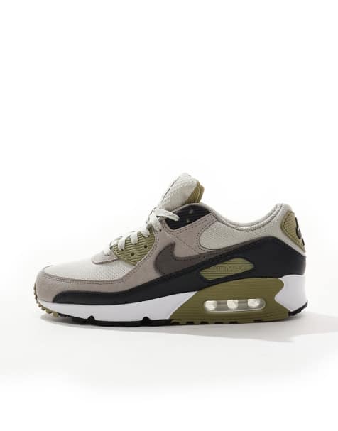 Nike Air Max 90  trainers in olive and grey - MGREEN - view 1