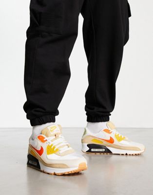 Nike Air Max 90 trainers in stone and orange | ASOS