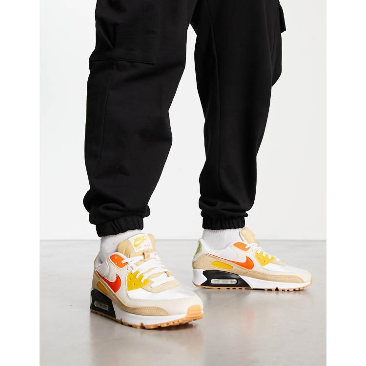 Nike Air Max 90 trainers in stone and orange | ASOS