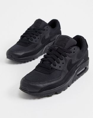 air max 90 trainers black white leather