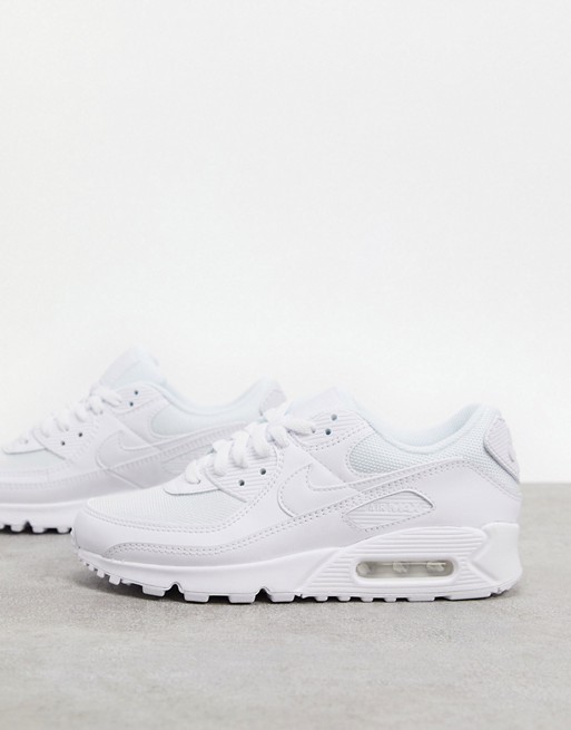 Nike Air Max 90 trainers in triple white