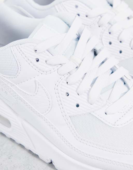 Nike Air Max 90 trainers in triple white, 4 of 4