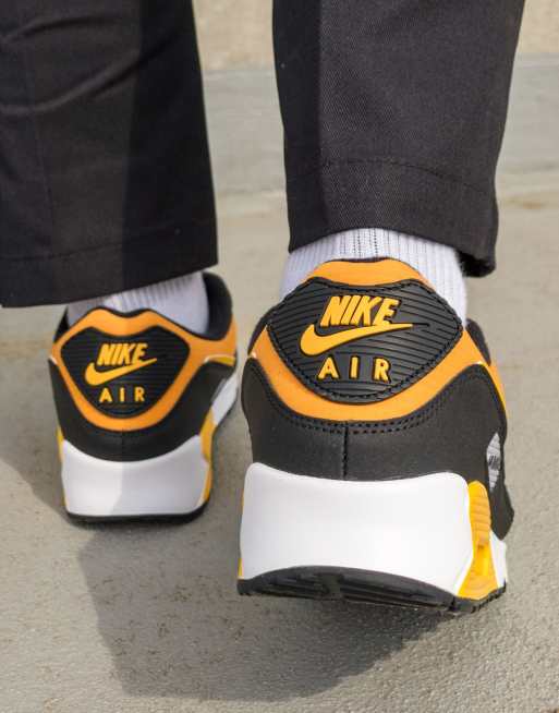 Nike air max 90 essential black and clearance yellow