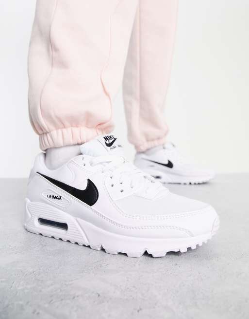 Nike Air Max 90 trainers in white and black