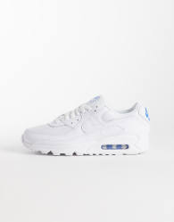 Nike Air Max 90 trainers in white and blue