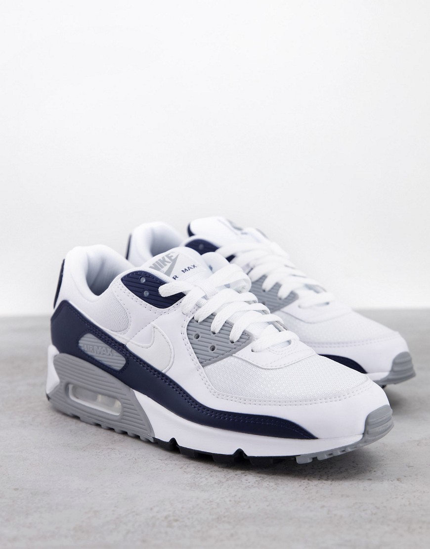 Nike Air Max 90 trainers in white and grey