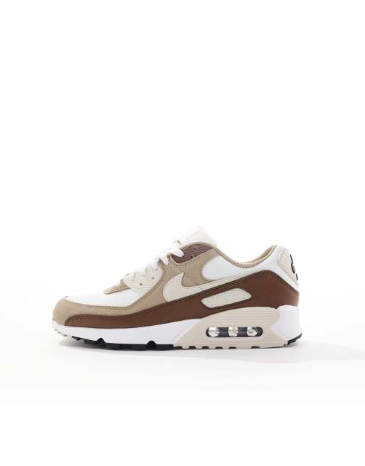 Nike Air Max 90 trainers in white and khaki ASOS