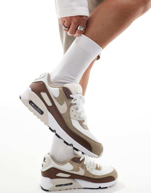 Nike Air Max 90 trainers in white and khaki 
