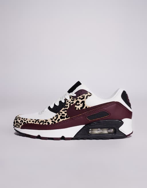 Nike Air Max 90 trainers in white and leopard print, 2 of 5