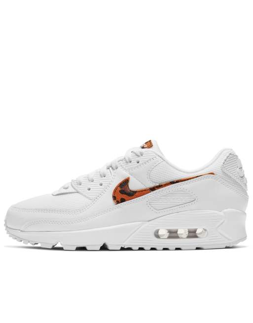 Nike Air Max 90 trainers in white and leopard print ASOS