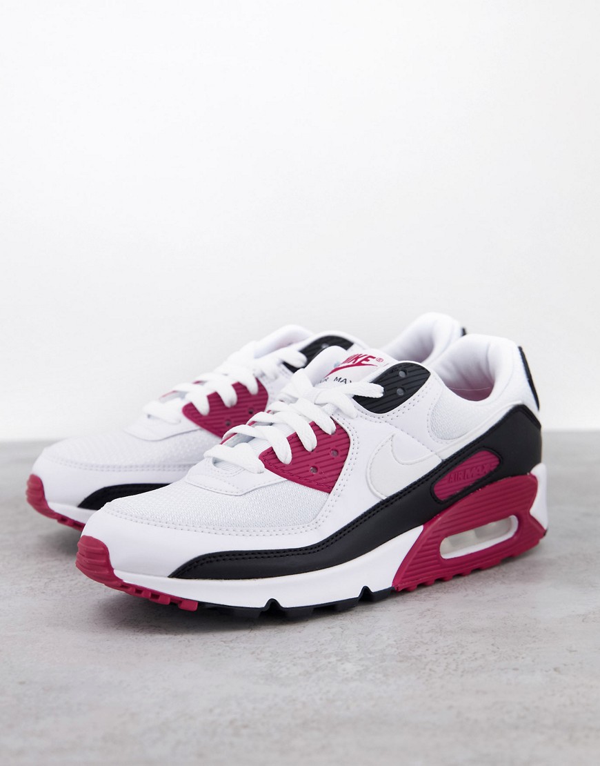 Nike Air Max 90 trainers in white and marron
