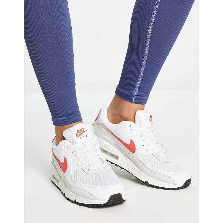 Nike white/red air 2025 max 90 youth trainers