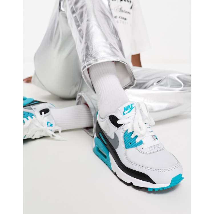 Nike air max outlet 90 white turquoise pink