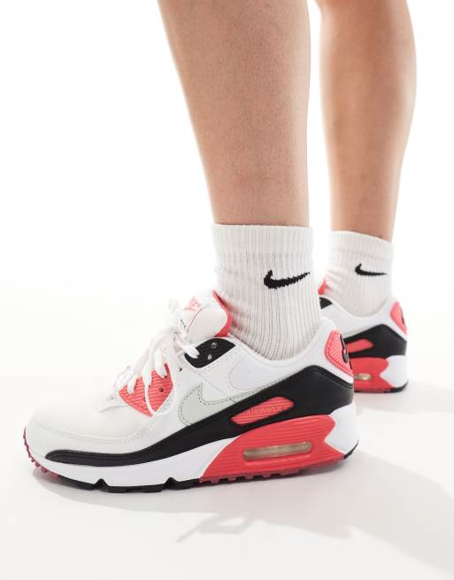 Nike air max pink and black and white best sale