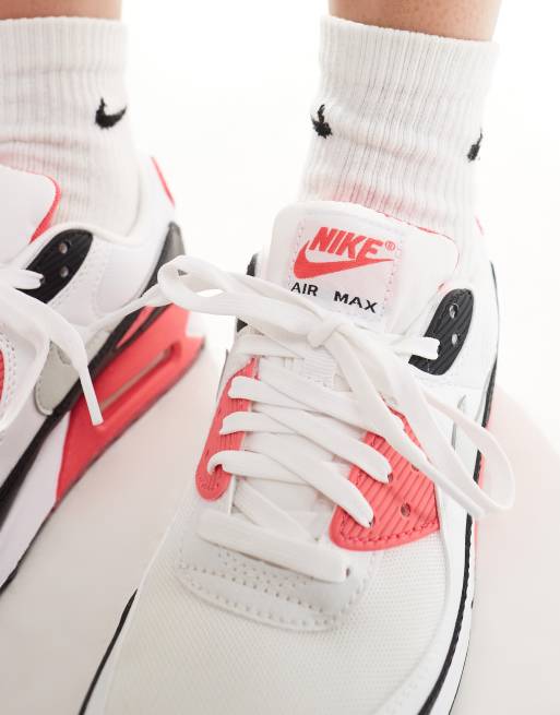 Nike air max 90 trainers white mono leather sale