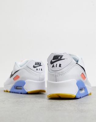 nike air max 90 trainers in white and yellow