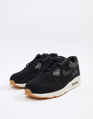 nike air max 90 ultra leather trainers in black