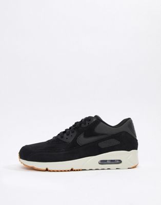 nike air max 90 ultra leather trainers in black